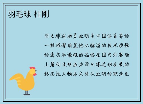 羽毛球 杜刚